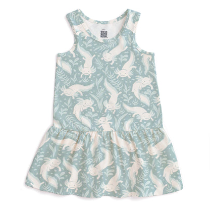 Valencia Dress - Axolotls Surf Blue
