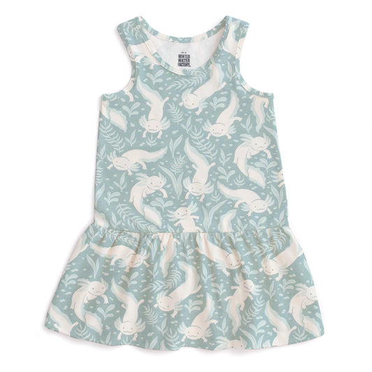 Valencia Dress - Axolotls Surf Blue