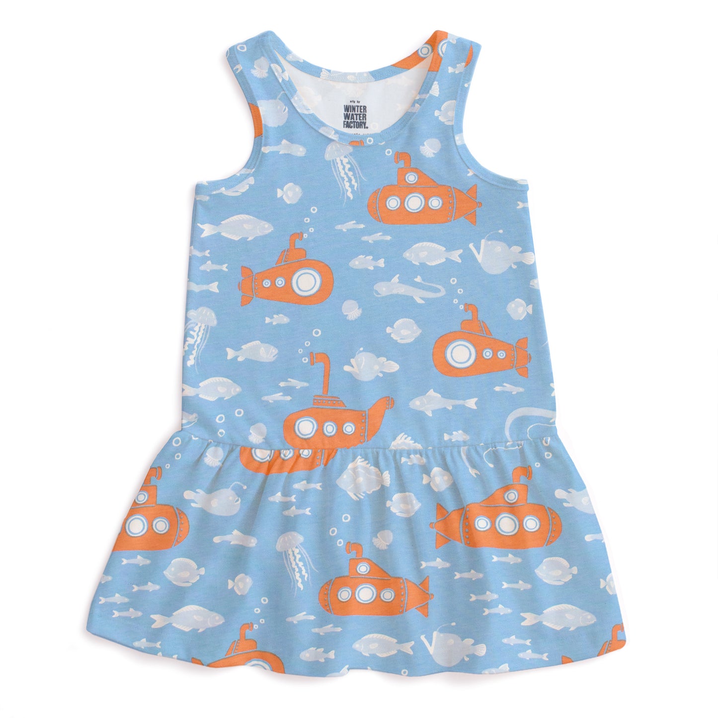 Valencia Dress - Submarines Blue & Orange