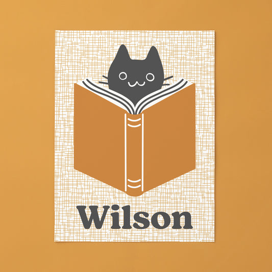 Customized Wall Art - Reading Cat