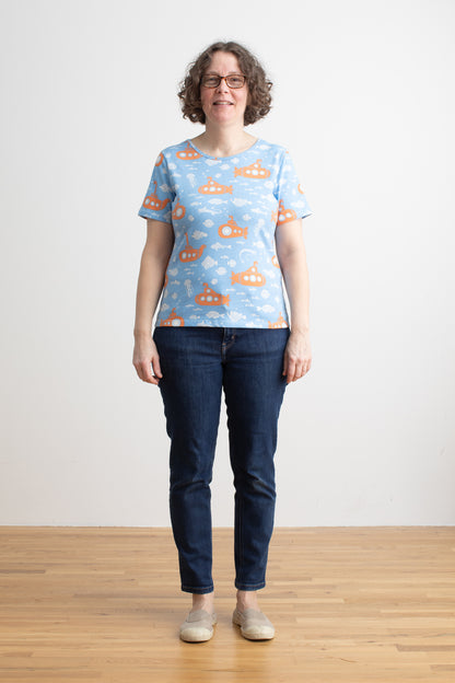 Austin Top - Submarines Blue & Orange