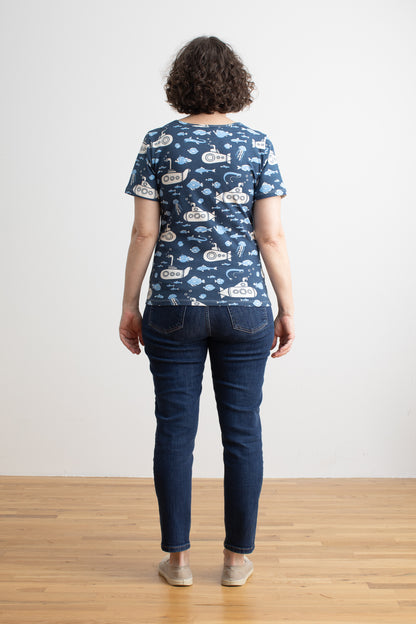Austin Top - Submarines Navy & Blue