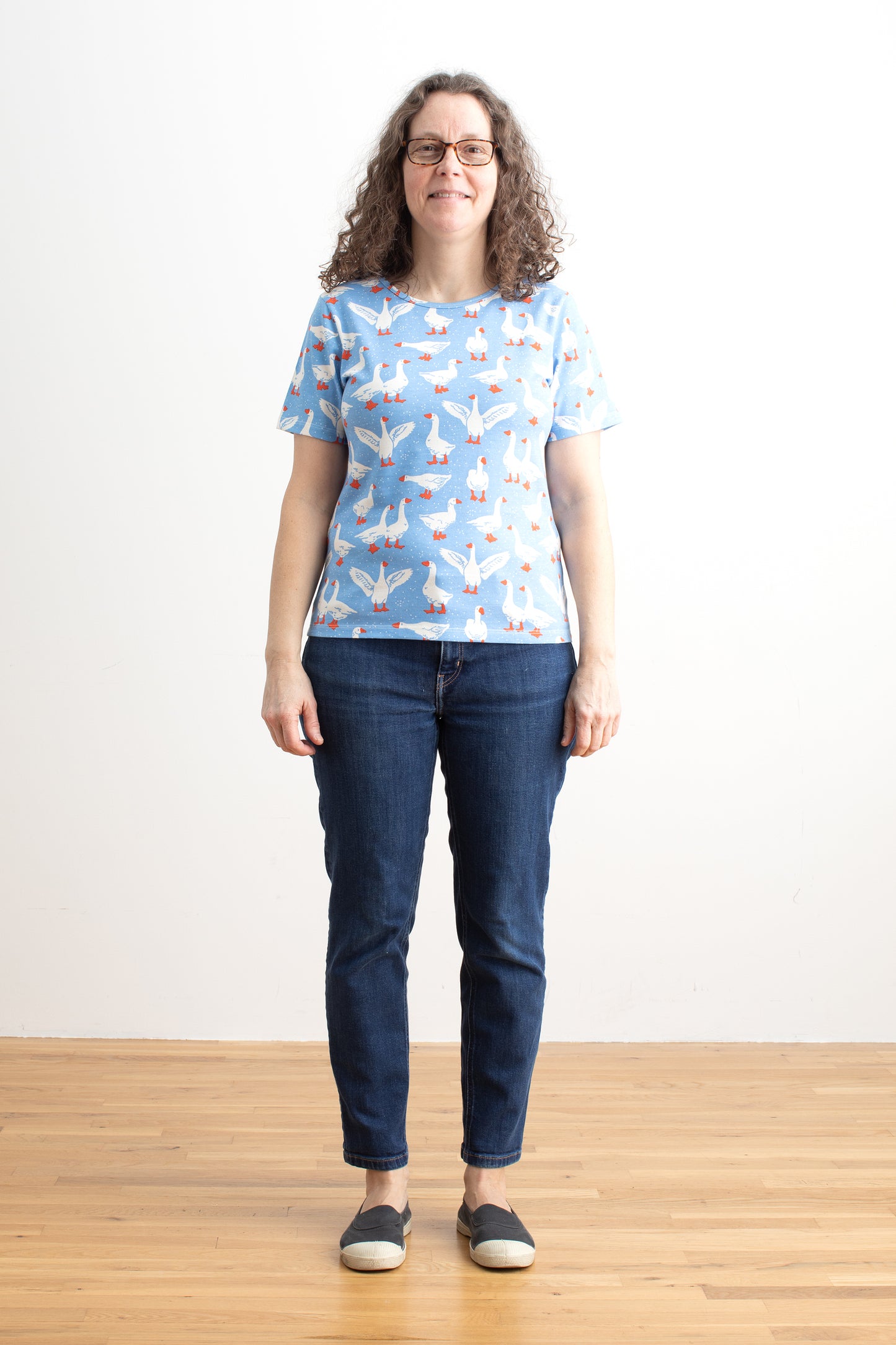 Austin Top - Silly Geese Blue