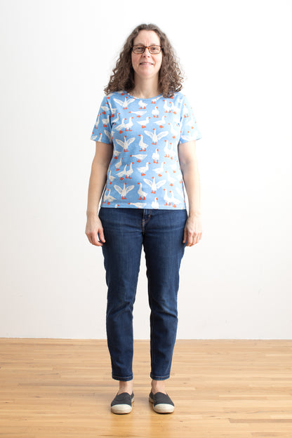 Austin Top - Silly Geese Blue