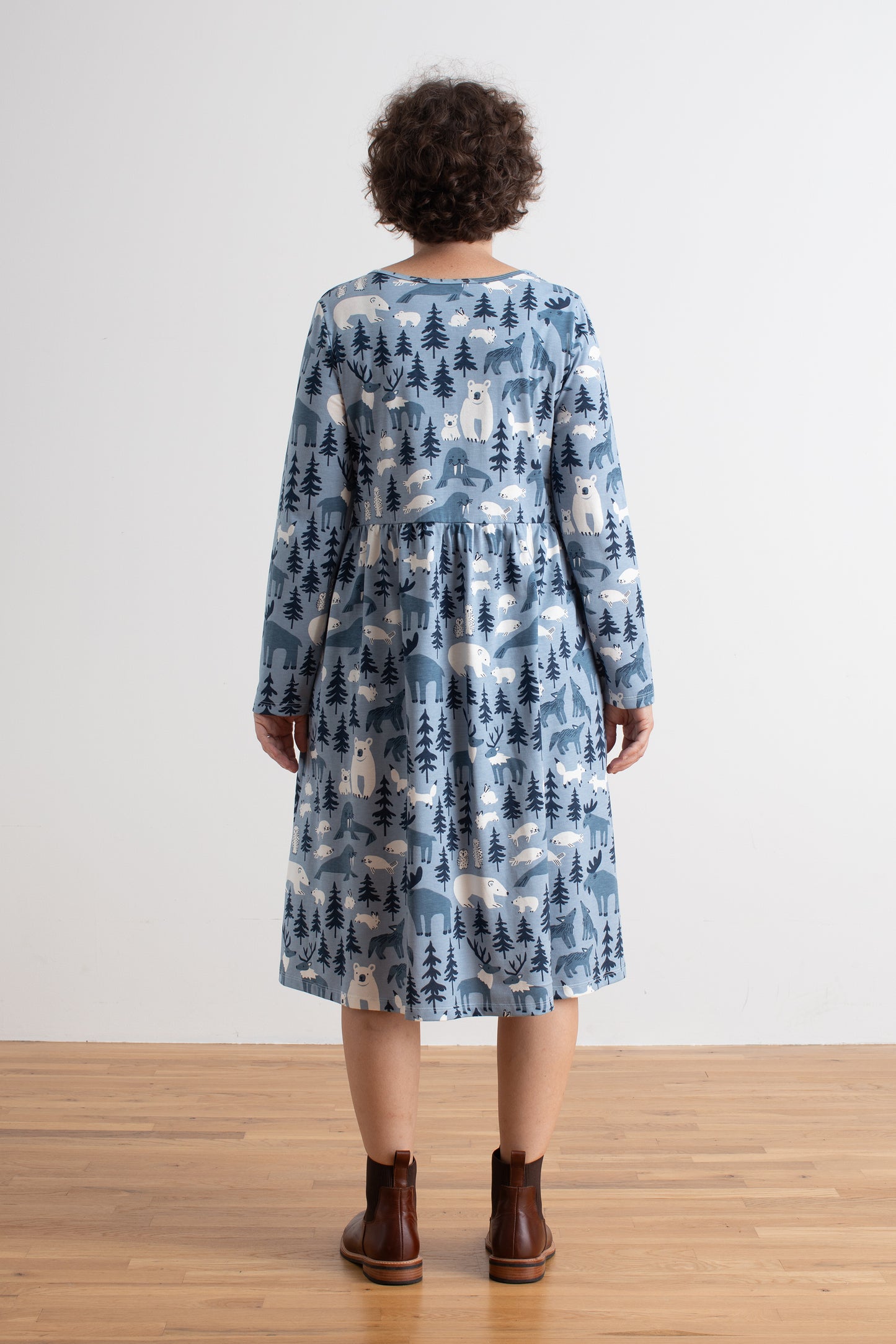 Copenhagen Dress - Northern Animals Mountain Blue