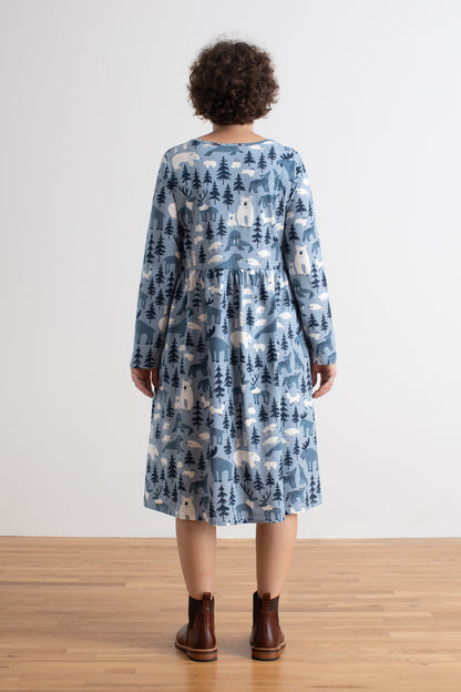 Copenhagen Dress - Northern Animals Mountain Blue