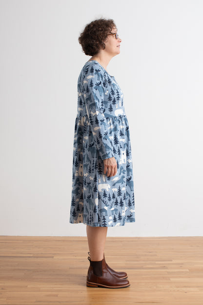 Copenhagen Dress - Northern Animals Mountain Blue