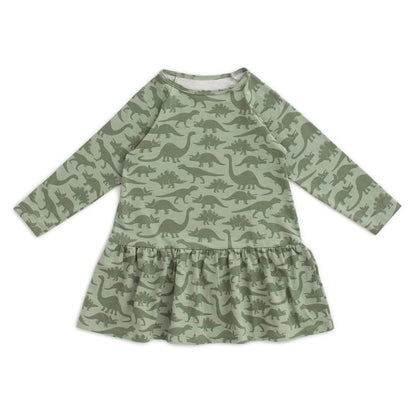 Chicago Dress - Dinosaurs Sage