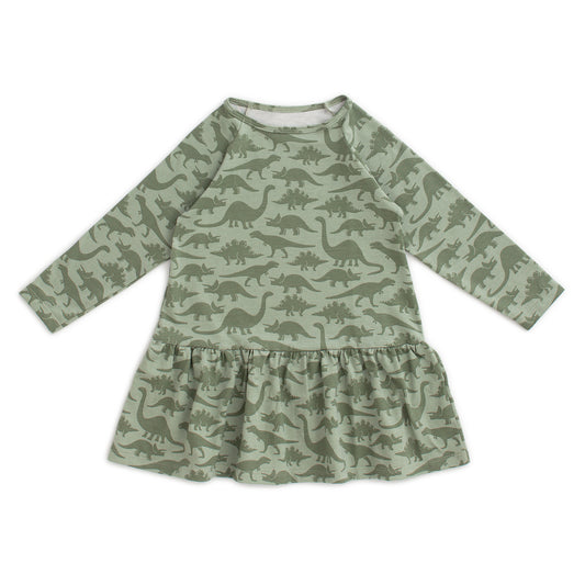 Chicago Dress - Dinosaurs Sage
