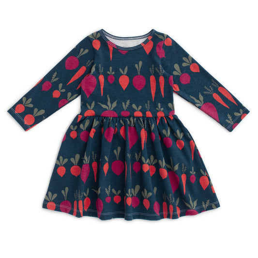 Calgary Dress - Root Vegetables Night Sky