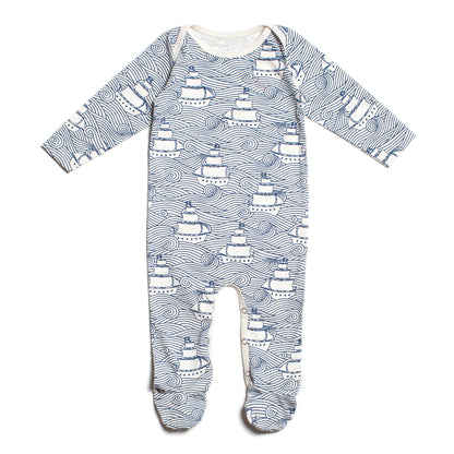 Footed Romper - High Seas Navy