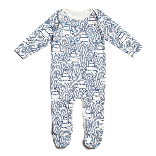 Footed Romper - High Seas Navy