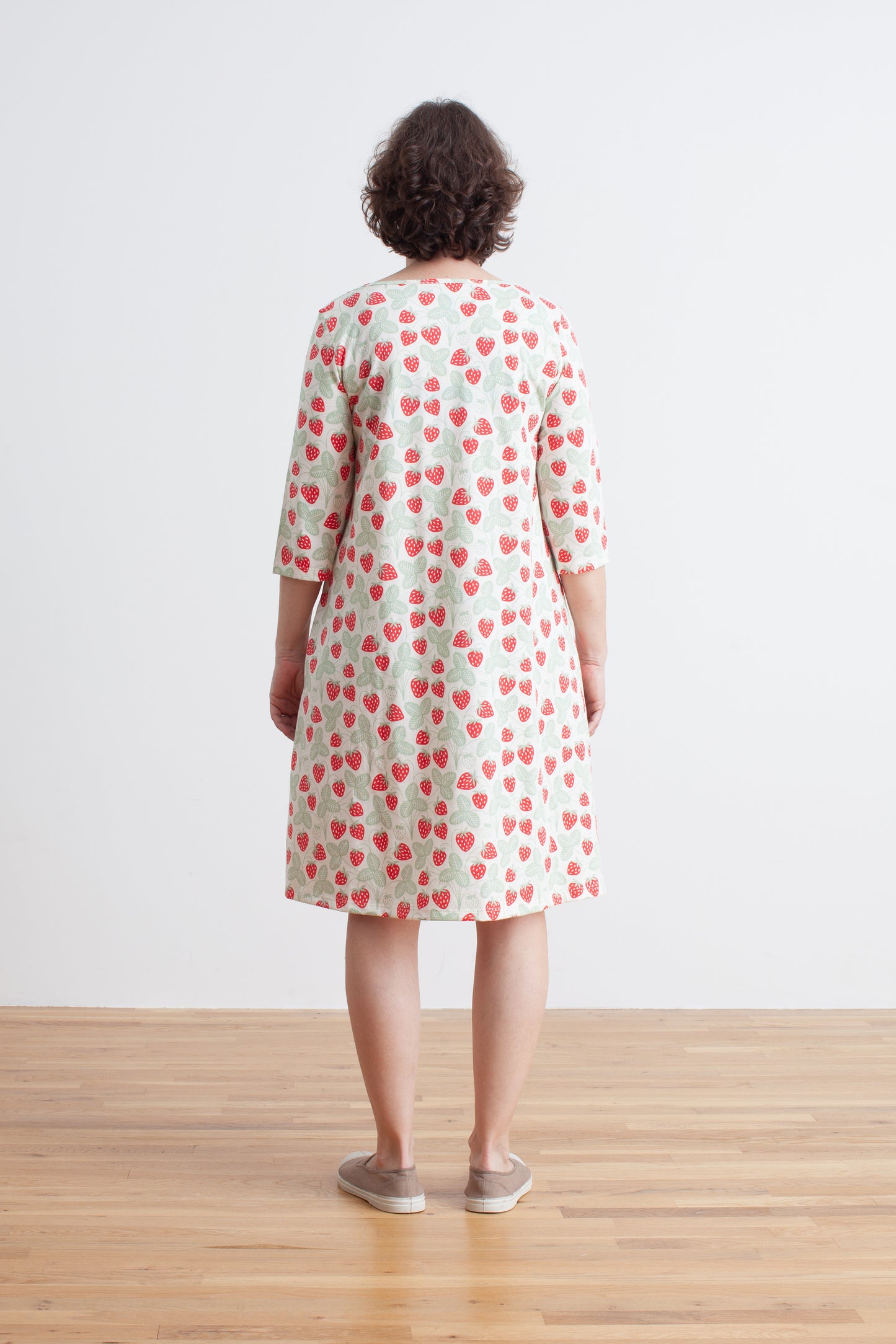 Helsinki Dress - Strawberries Red & Green