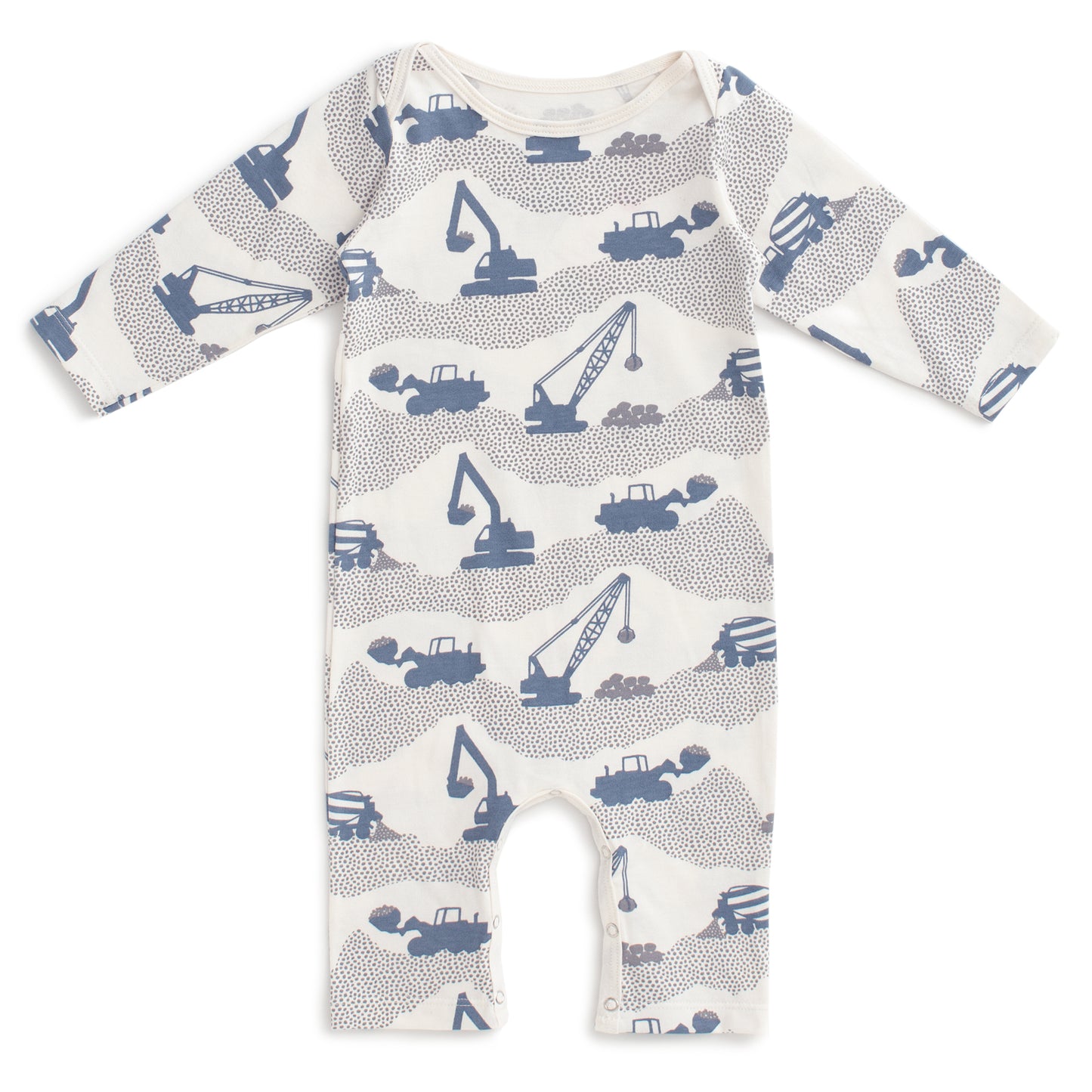 Long Sleeve Romper - Construction Slate Blue & Grey