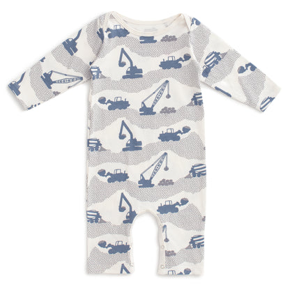 Long Sleeve Romper - Construction Slate Blue & Grey