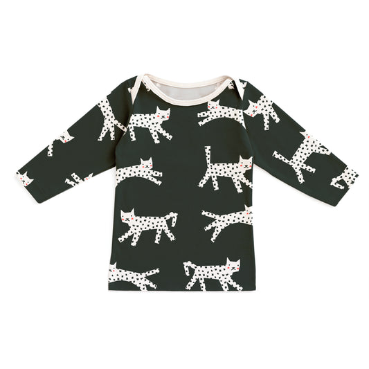 Long-Sleeve Lap Tee - Cats Black