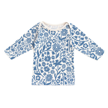 Long-Sleeve Lap Tee - Dutch Floral Delft Blue