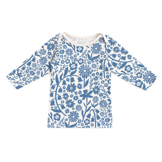Long-Sleeve Lap Tee - Dutch Floral Delft Blue