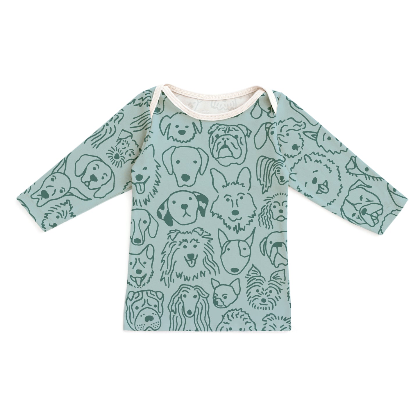 Long-Sleeve Lap Tee - Dogs Pale Blue