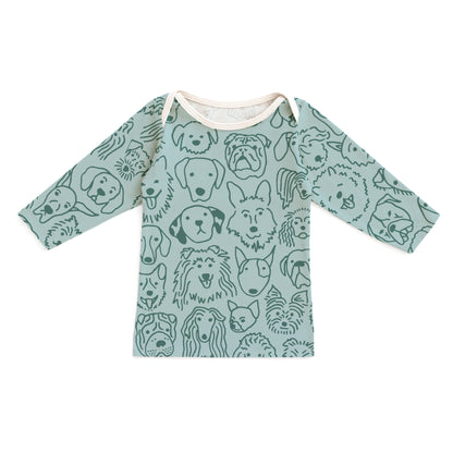 Long-Sleeve Lap Tee - Dogs Pale Blue