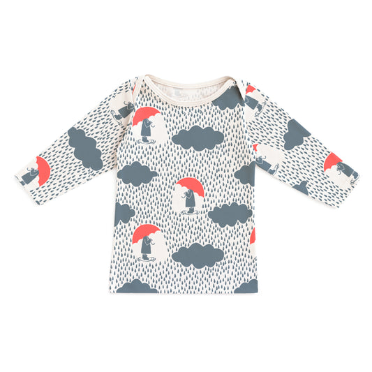 Long-Sleeve Lap Tee - Summer Rain Slate Blue & Coral