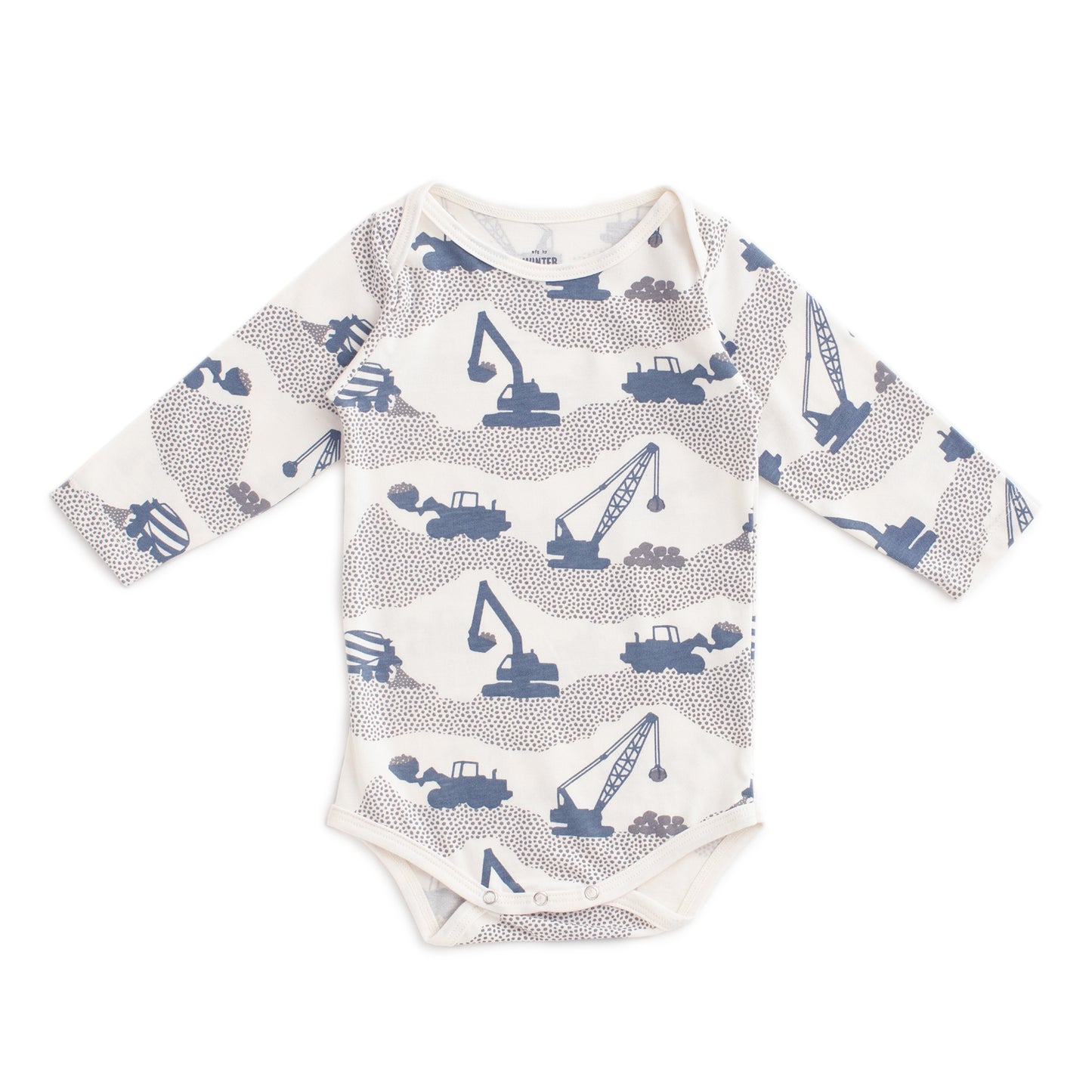 Long Sleeve Snapsuit - Construction Slate Blue & Grey