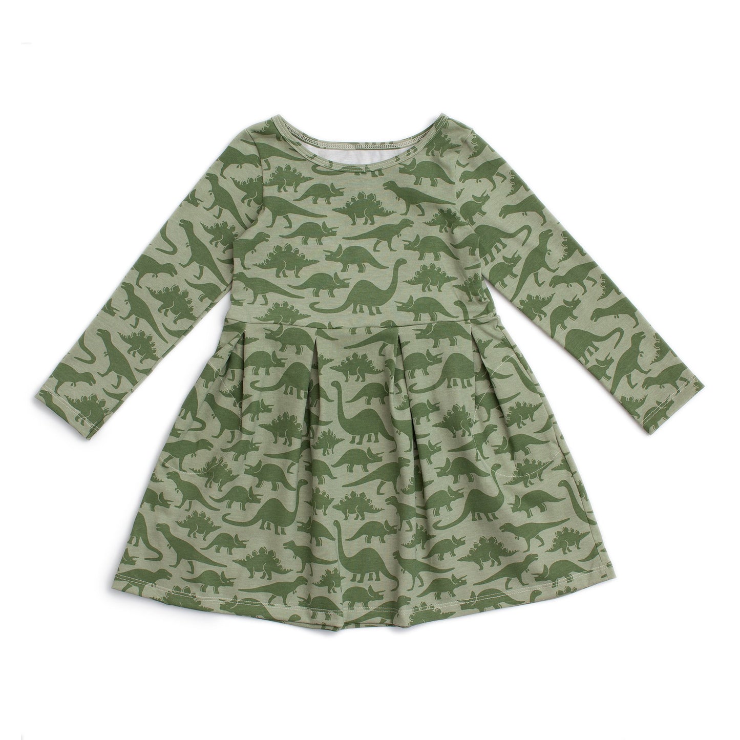 Madison Dress - Dinosaurs Sage