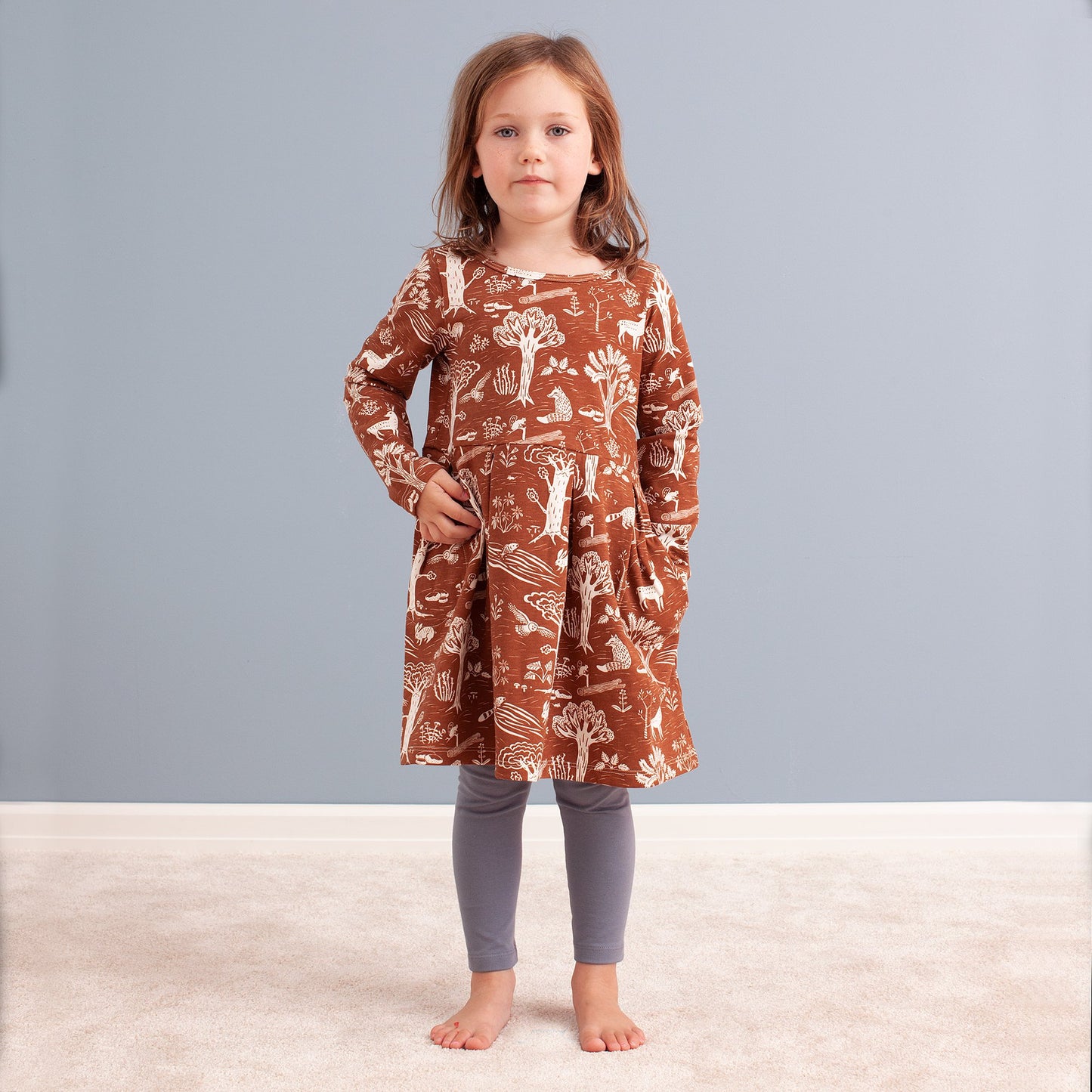 Madison Dress - Dinosaurs Sage