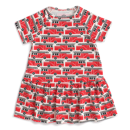 Milwaukee Dress - Firetrucks Red