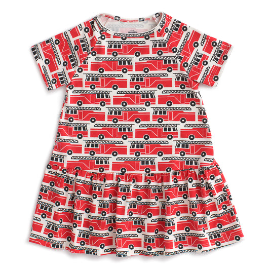 Milwaukee Dress - Firetrucks Red