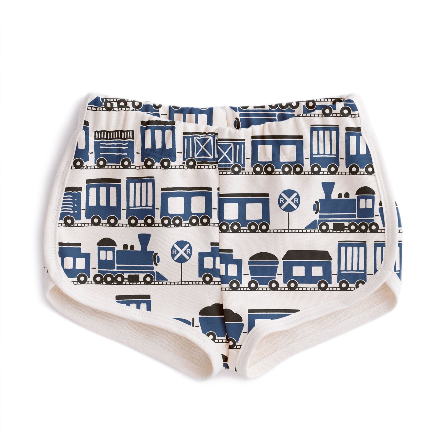 French Terry Shorts - Trains Blue