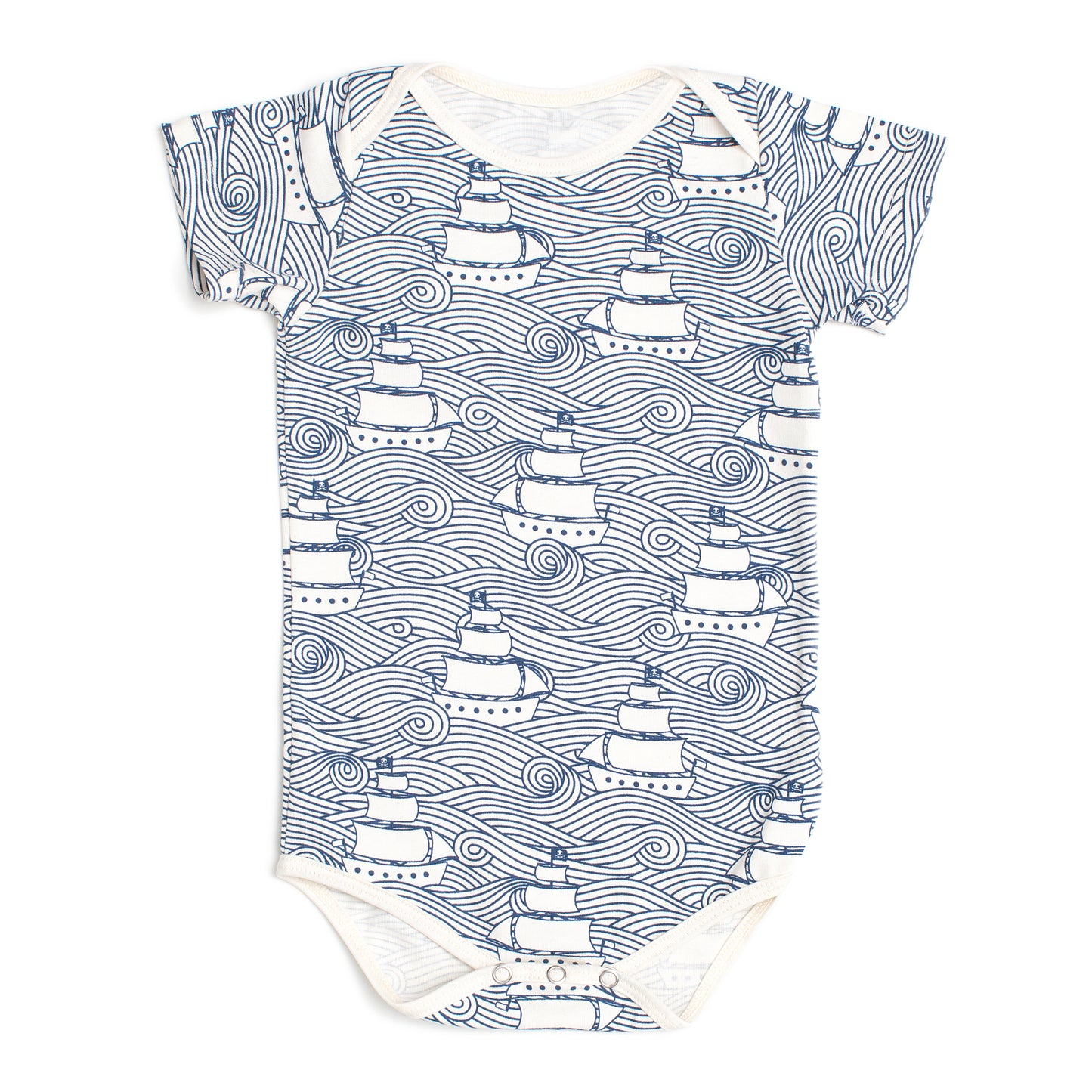 Short Sleeve Snapsuit - High Seas Navy