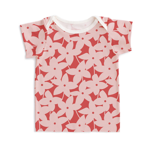 Short-Sleeve Lap Tee - Pinwheel Flowers Pink