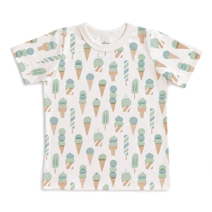 Short-Sleeve Tee - Ice Cream Mint & Blue