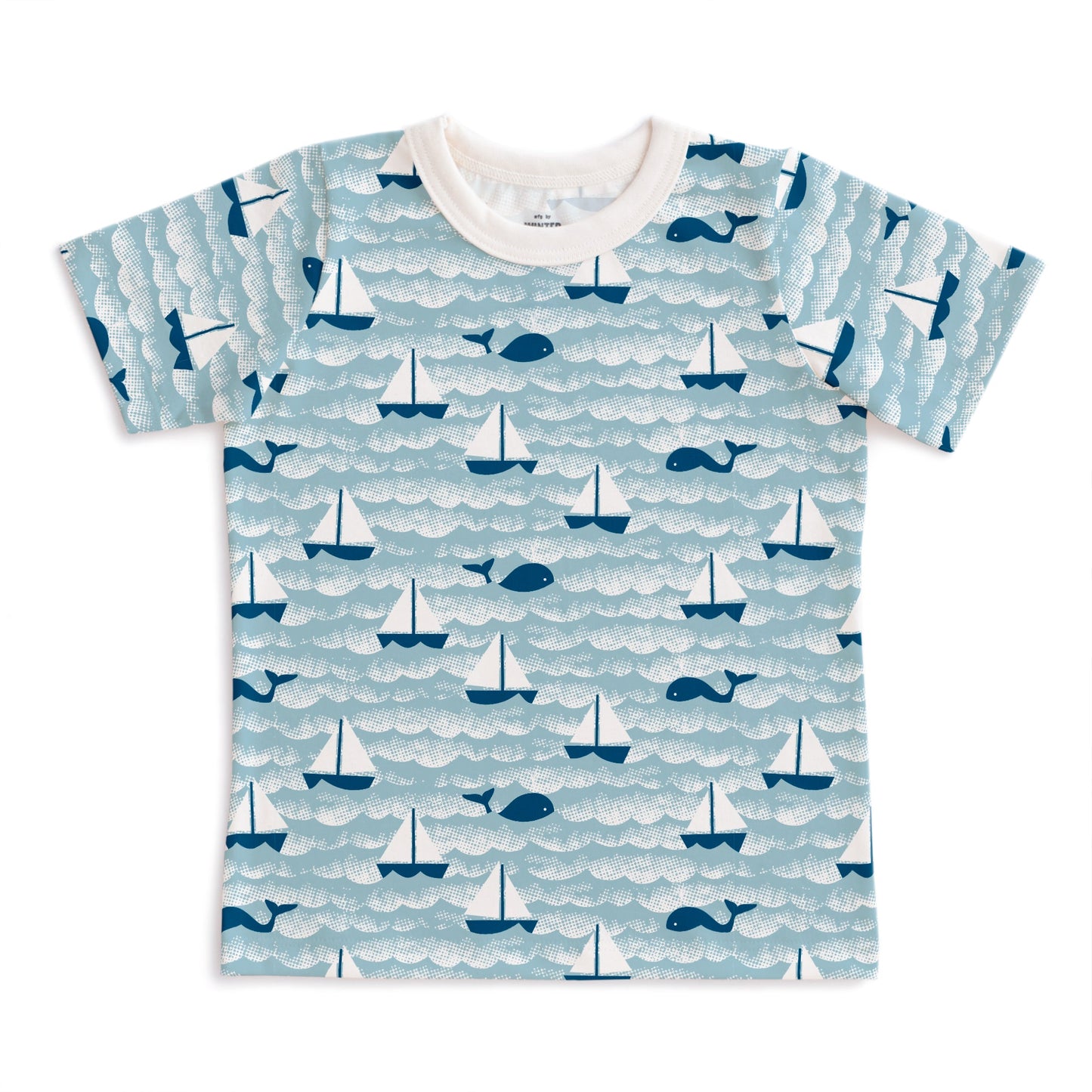 Short-Sleeve Tee - Sailboats Ocean Blue & Navy
