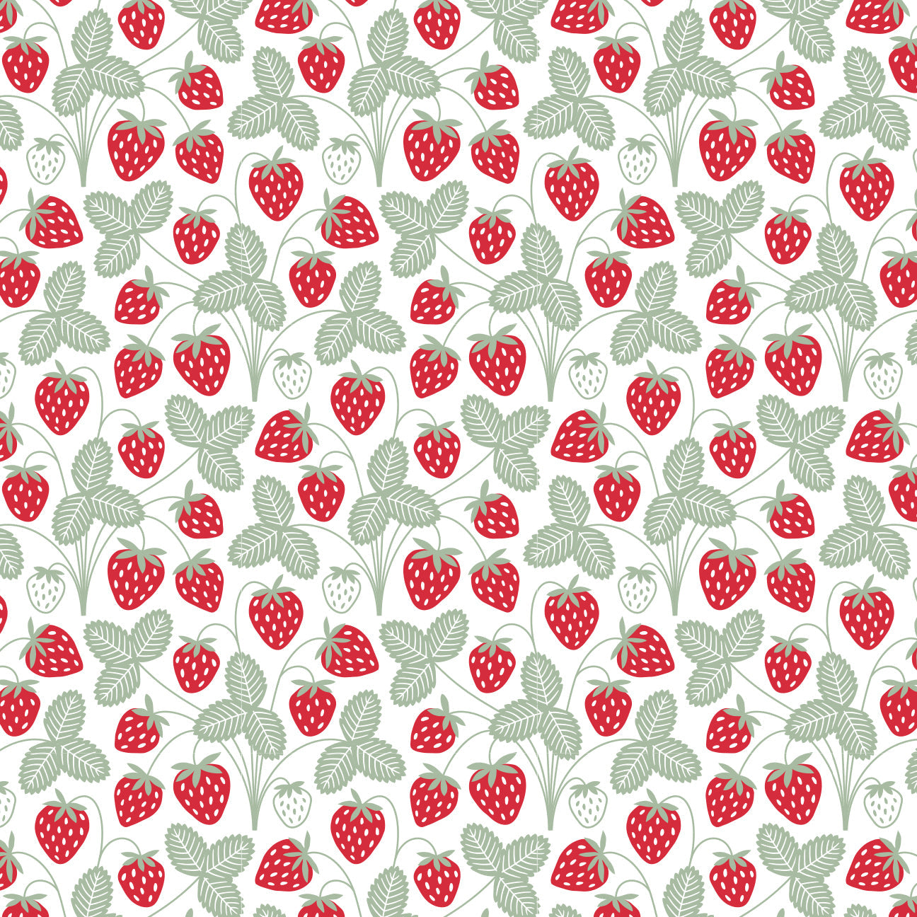 Footed Romper - Strawberries Red & Green