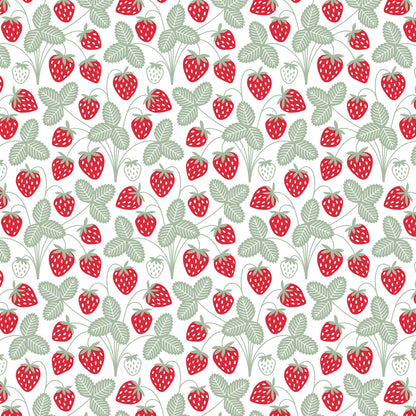 Footed Romper - Strawberries Red & Green