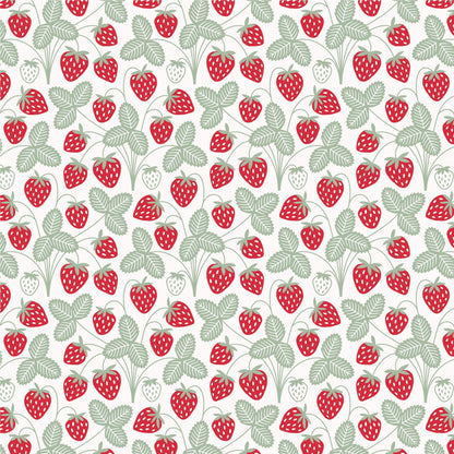 French Terry Shorts - Strawberries Red & Green