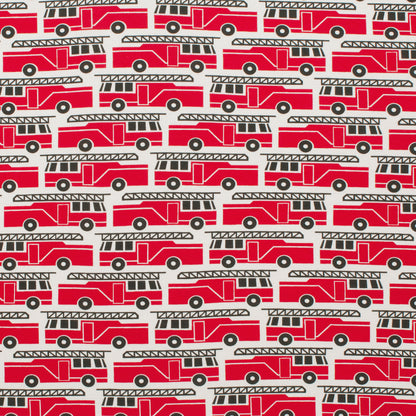 Long Sleeve Snapsuit - Firetrucks Red