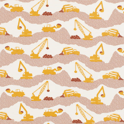 Fitted Crib Sheet - Construction Yellow & Chestnut