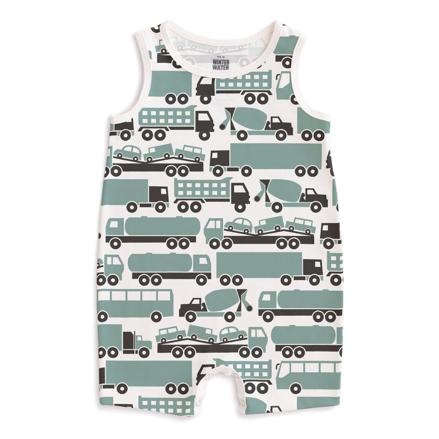 Tank Top Romper - Big Rigs Surf Blue