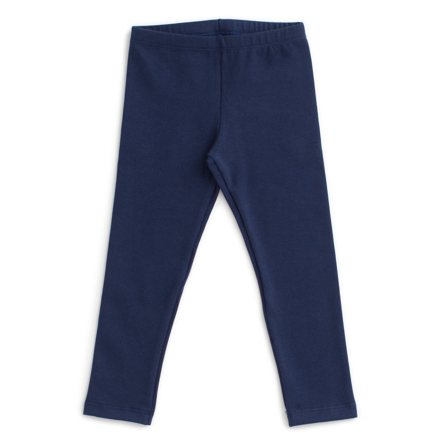 Solid kids leggings in Night Sky navy, made with organic cotton
